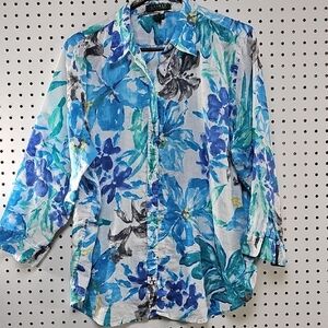Ralph Lauren Ladies 100% Linen Top. Great Cond Sz XL
